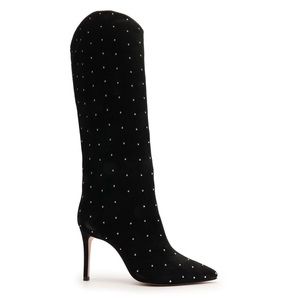 Schutz Maryana Studded Suede Black Boots - Size 7.5